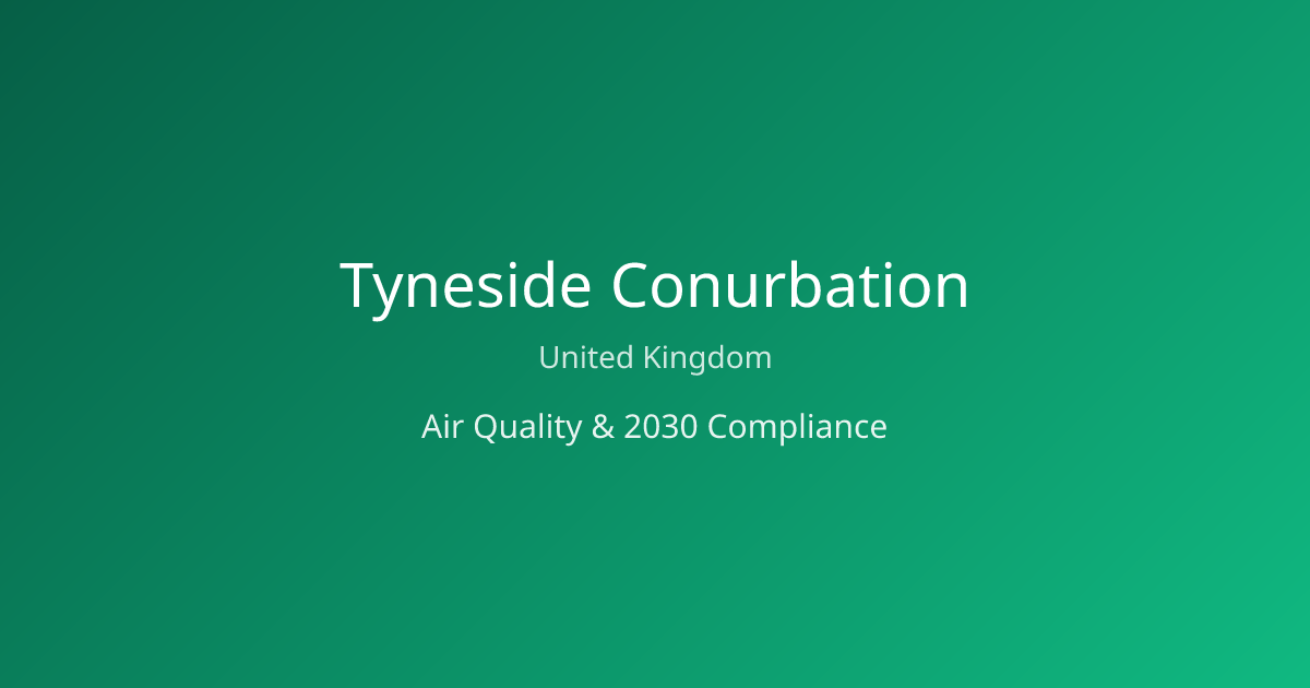 Tyneside conurbation Air Quality - PM2.5: 18.0 µg/m³ | 2030 Compliance ...